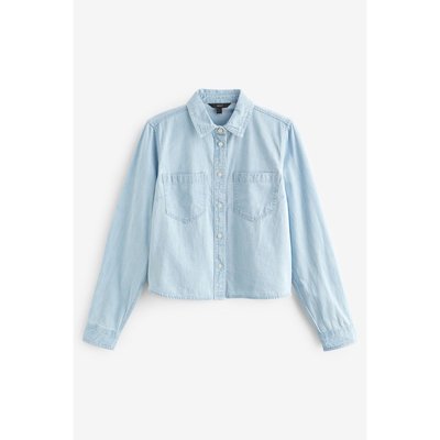 Chemise courte en jean coupe classique NEXT