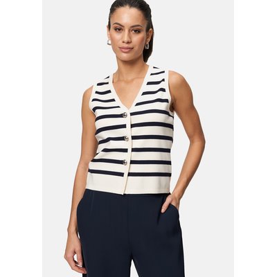 Gilet tricoté rayé avec patte de boutonnage ZERO
