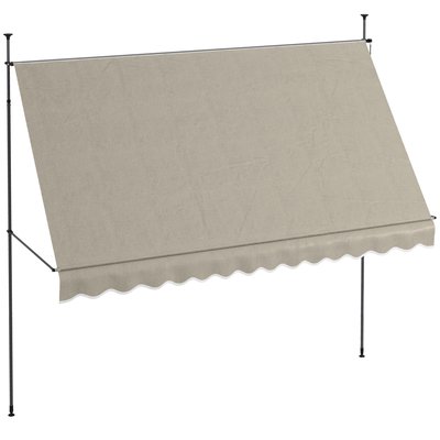 Store banne autoportant manuel rétractable réglable métal alu polyester OUTSUNNY