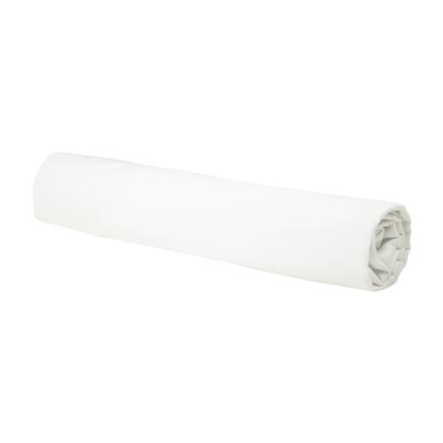 Drap housse en percale de coton lavé bonnet 30cm, DOUCEUR LAVÉE BLANC CERISE