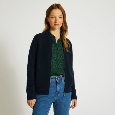 Cardigan zippé en maille fantaisie contenant de la laine et du cachemire, certifié Oeko-Tex MONOPRIX