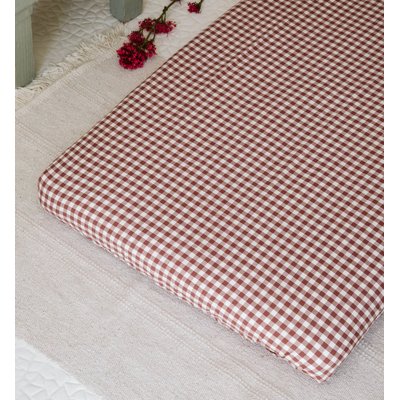 Drap housse berceau en percale de coton bio, VICHY KADOLIS