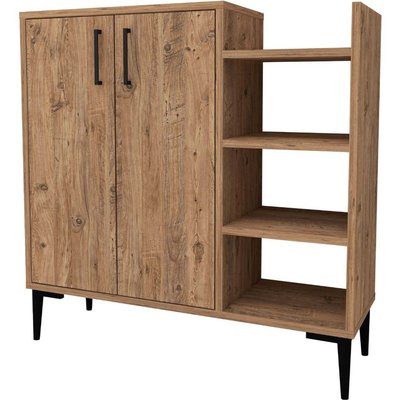 Buffet 2 portes et étagères en aggloméré Leskar HANAH HOME