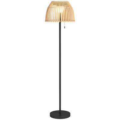 Lampadaire extérieur solaire LED sans fil USB réglable alu noir bambou OUTSUNNY