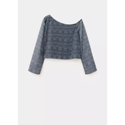 Chemise courte brillante à motifs géométriques MANGO TEEN