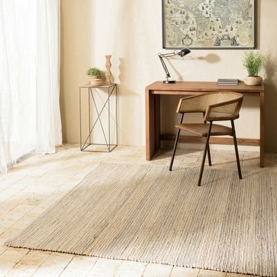 Tapis rectangulaire 200 x 290 cm jute et coton beige / noir PIER IMPORT