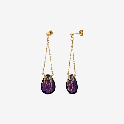 Boucles d'oreilles dorées à l'or fin SOLANGE CAROLINE NAJMAN