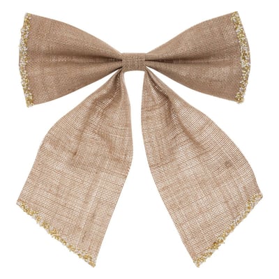Noeud déco givré 28 x 34 cm jute beige ATMOSPHERA