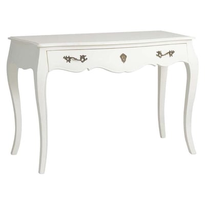 Bureau blanc en MDF et bois bayur Murano AMADEUS