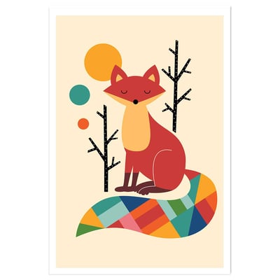 Affiche enfant rainbow fox HEXOA