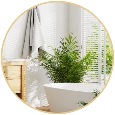 Miroir mural rond dia. 70 cm cadre métal doré HOMCOM