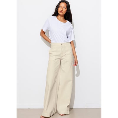 Pantalon large en toile PROMOD