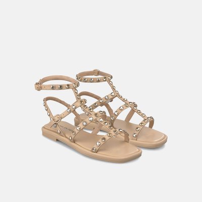 Sandales grecques plates avec boucles et clous ALMA EN PENA