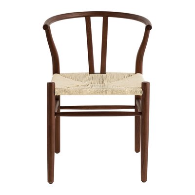 Chaise bois frêne ciré finition noyer - 52x55x78 BLANC D’IVOIRE