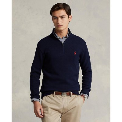 Trui met 1/2 rits in Coton 7G met geborduurd logo POLO RALPH LAUREN