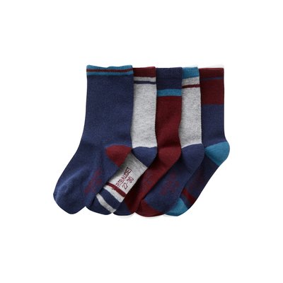 Lot de 5 paires de chaussettes colorblock VERTBAUDET