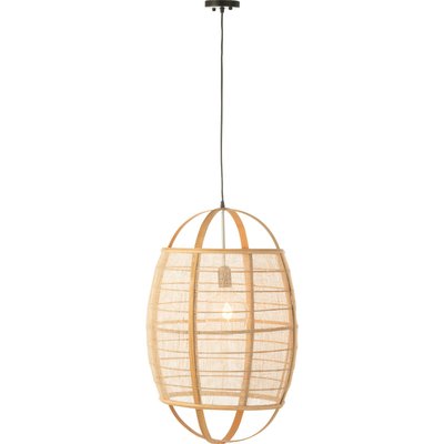 Lampe suspendue naturelle en lin et bambou ambiance chaleureuse RECOLLECTION