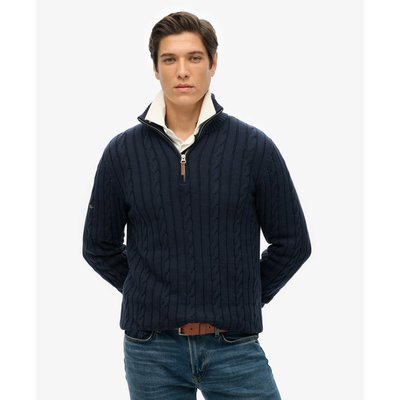 Pull en coton torsadé à col zippé Classic SUPERDRY