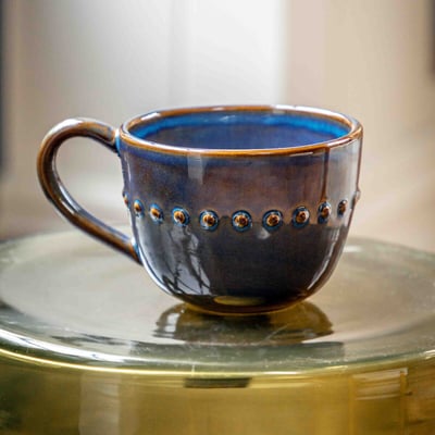 Set of 4 Reactive Organic Beaded Mugs ÉDITÉ