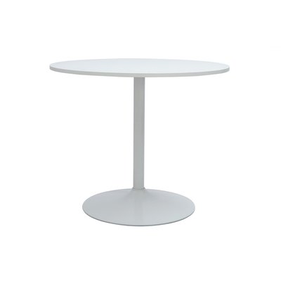 Table à manger design ronde blanche et métal noir D90 cm CALISTA MILIBOO