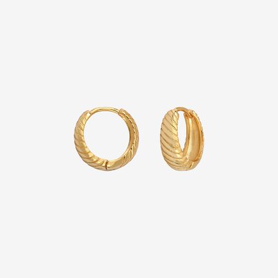 Paire de boucles d'oreilles créoles doré à l'or fin ALIX CAROLINE NAJMAN
