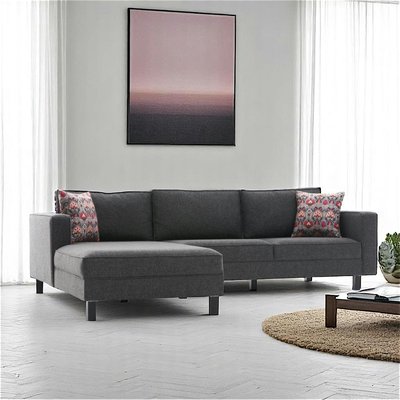 Canapé d'angle anthracite - côté gauche CORTONA PIER IMPORT
