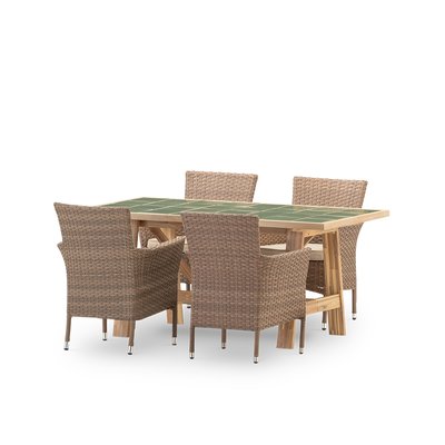 Salon de jardin, 4 chaises, BISBAL & BOLONIA DEFORA HOME