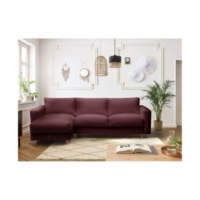 Canapé d'angle convertible 4 places en tissu bouclette, COCOONE BOBOCHIC