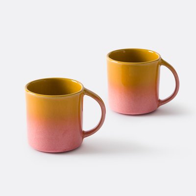 Lot de 2 mugs en grès émail réactif, Ikora LA REDOUTE INTERIEURS
