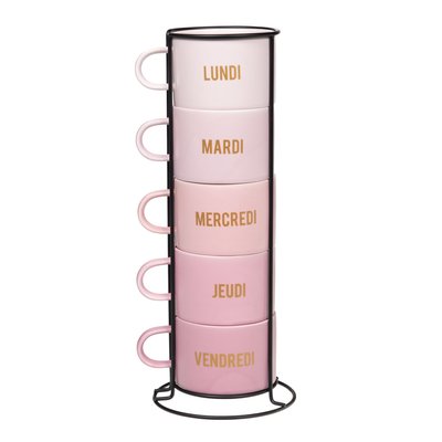 Tour de 5 mugs   8,8 cm-WEEK TABLE PASSION
