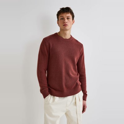 Pull col rond en mélange lin et coton MONOPRIX