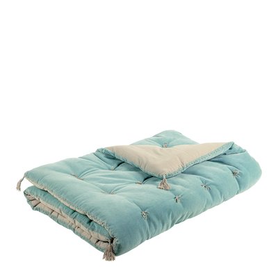 Futon MATTEO en velours de coton et lin BLANC D’IVOIRE