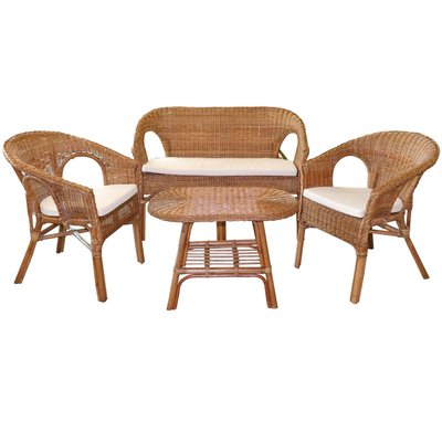 Salon de jardin complet en rotin avec coussins SUNNYDAYS