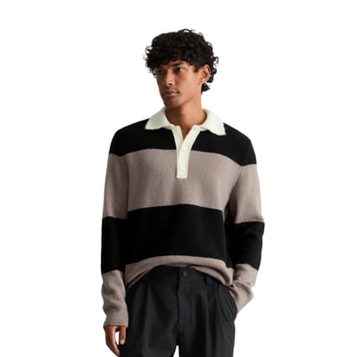 Pull de style polo, coupe classique en mélange de laine vierge douce MARC O’POLO DENIM