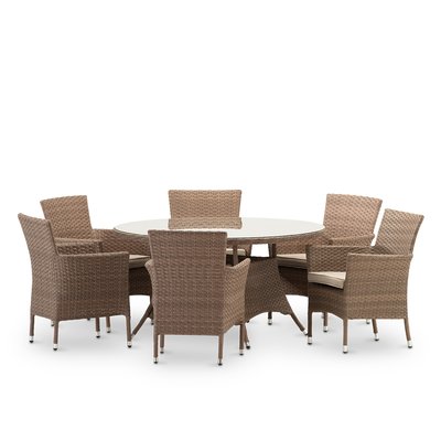 Salon de jardin, 6 chaises, BOLONIA DEFORA HOME