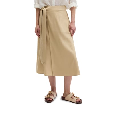 Jupe portefeuille regular en viscose-lin stretch MARC O'POLO