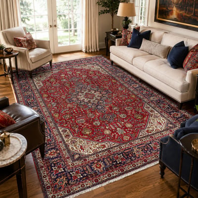 Tapis d'orient oriental, noué main, laine et soie, TABRIZ A UN AMOUR DE TAPIS