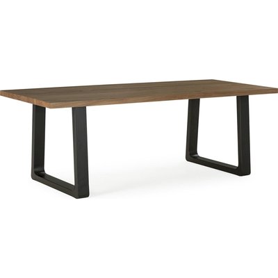 Table salle à manger bois d'orme et piétement métal  mat RECOLLECTION