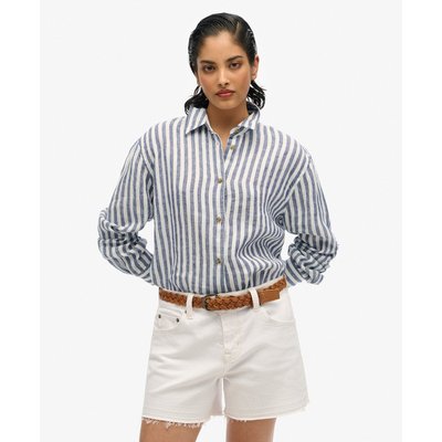 Chemise boyfriend décontractée en lin SUPERDRY