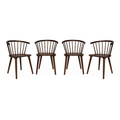 Chaise à barreaux bois d'hévéa et contreplaqué (lot de 4) PAULA SWEEEK