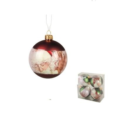 Lot de 4 boules de Noël Père Noël – Or EDEN
