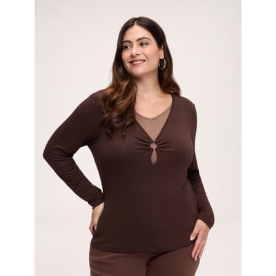 T-shirt avec empiècement col en V FIORELLA RUBINO