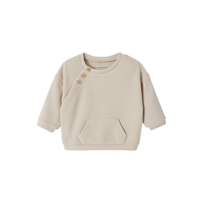 VERTBAUDET Sweat Fantaisie Bébé Garçon - Molleton Doux Avec Motif Animal Et Détails Relief, Pressions Dos