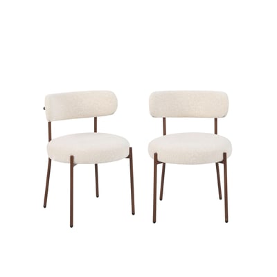 Chaises tissu pieds métal (lot de 2)  NOA BAÏTA