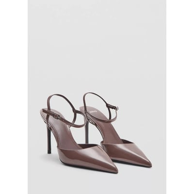 Chaussures à talon en cuir vernis MANGO
