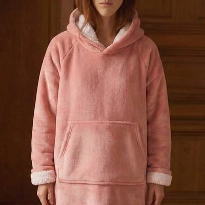 Sweat plaid ultra doux avec poche ORNAMI