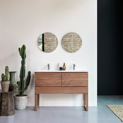 Meuble salle de bain en noyer massif et terrazzo premium Moon 120 cm EDGAR TIKAMOON