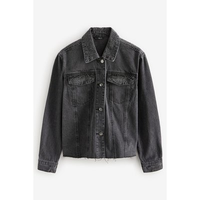 Veste croisée en denim avec diamants NEXT