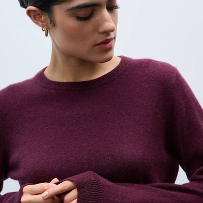 Pull uni col rond en 100% cachemire MONOPRIX