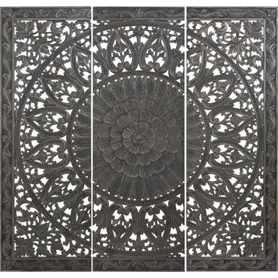 Tête de lit mandala en bois  sombre élégante RECOLLECTION